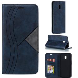 Retro S Streak Magnetic Leather Wallet Phone Case for Mi Xiaomi Redmi 8A - Blue
