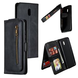 Multifunction 9 Cards Leather Zipper Wallet Phone Case for Mi Xiaomi Redmi 8A - Black
