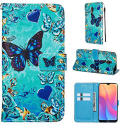 Love Butterfly Matte Leather Wallet Phone Case for Mi Xiaomi Redmi 8A