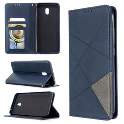Prismatic Slim Magnetic Sucking Stitching Wallet Flip Cover for Mi Xiaomi Redmi 8A - Blue