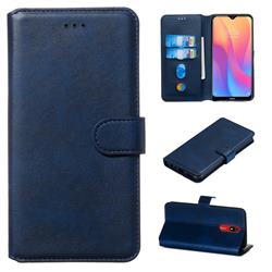 Retro Calf Matte Leather Wallet Phone Case for Mi Xiaomi Redmi 8A - Blue