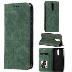 Intricate Embossing Four Leaf Clover Leather Wallet Case for Mi Xiaomi Redmi 8A - Blackish Green