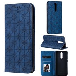 Intricate Embossing Four Leaf Clover Leather Wallet Case for Mi Xiaomi Redmi 8A - Dark Blue