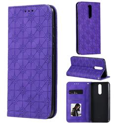 Intricate Embossing Four Leaf Clover Leather Wallet Case for Mi Xiaomi Redmi 8A - Purple