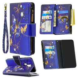 Purple Butterfly Binfen Color BF03 Retro Zipper Leather Wallet Phone Case for Mi Xiaomi Redmi 8A