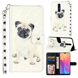 Pug Dog 3D Leather Phone Holster Wallet Case for Mi Xiaomi Redmi 8A
