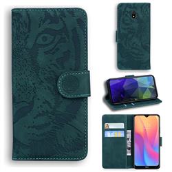 Intricate Embossing Tiger Face Leather Wallet Case for Mi Xiaomi Redmi 8A - Green