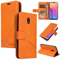 GQ.UTROBE Right Angle Silver Pendant Leather Wallet Phone Case for Mi Xiaomi Redmi 8A - Orange