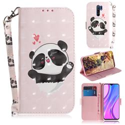 Heart Cat 3D Painted Leather Wallet Phone Case for Xiaomi Redmi 9