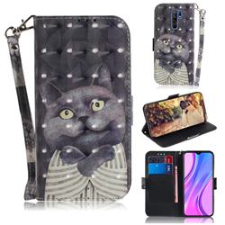 Cat Embrace 3D Painted Leather Wallet Phone Case for Xiaomi Redmi 9