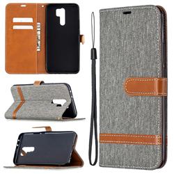 Jeans Cowboy Denim Leather Wallet Case for Xiaomi Redmi 9 - Gray
