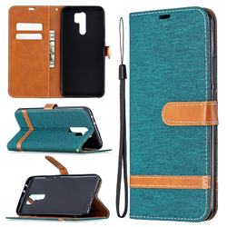 Jeans Cowboy Denim Leather Wallet Case for Xiaomi Redmi 9 - Green