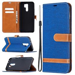 Jeans Cowboy Denim Leather Wallet Case for Xiaomi Redmi 9 - Sapphire