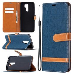 Jeans Cowboy Denim Leather Wallet Case for Xiaomi Redmi 9 - Dark Blue