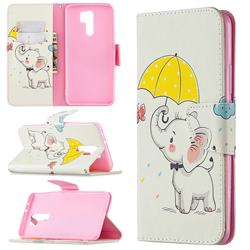 Umbrella Elephant Leather Wallet Case for Xiaomi Redmi 9