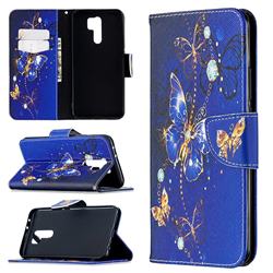 Purple Butterfly Leather Wallet Case for Xiaomi Redmi 9