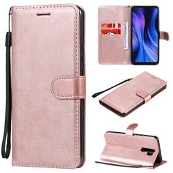 Retro Greek Classic Smooth PU Leather Wallet Phone Case for Xiaomi Redmi 9 - Rose Gold