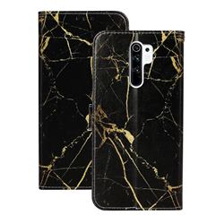 Black Gold Marble PU Leather Wallet Case for Xiaomi Redmi 9