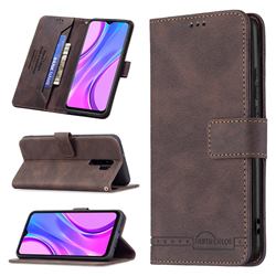 Binfen Color RFID Blocking Leather Wallet Case for Xiaomi Redmi 9 - Brown
