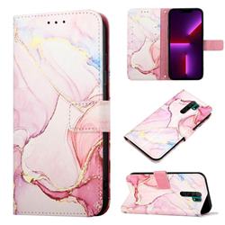 Rose Gold Marble Leather Wallet Protective Case for Xiaomi Redmi 9