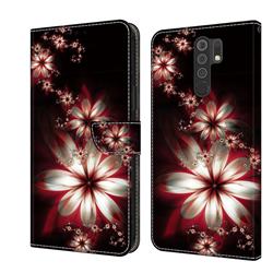 Red Dream Flower Crystal PU Leather Protective Wallet Case Cover for Xiaomi Redmi 9
