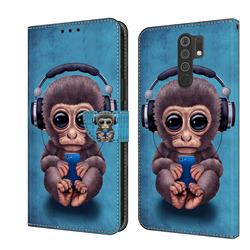 Cute Orangutan Crystal PU Leather Protective Wallet Case Cover for Xiaomi Redmi 9