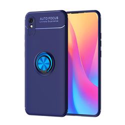 Auto Focus Invisible Ring Holder Soft Phone Case for Xiaomi Redmi 9A - Blue