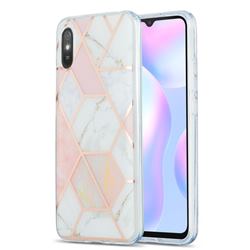 Pink White Marble Pattern Galvanized Electroplating Protective Case Cover for Xiaomi Redmi 9A