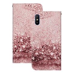 Glittering Rose Gold PU Leather Wallet Case for Xiaomi Redmi 9A