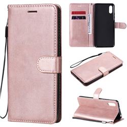 Retro Greek Classic Smooth PU Leather Wallet Phone Case for Xiaomi Redmi 9A - Rose Gold