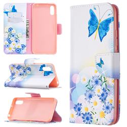 Butterflies Flowers Leather Wallet Case for Xiaomi Redmi 9A