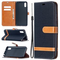 Jeans Cowboy Denim Leather Wallet Case for Xiaomi Redmi 9A - Black