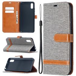 Jeans Cowboy Denim Leather Wallet Case for Xiaomi Redmi 9A - Gray