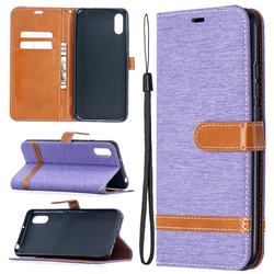 Jeans Cowboy Denim Leather Wallet Case for Xiaomi Redmi 9A - Purple