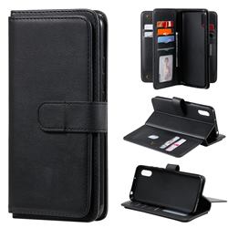 Multi-function Ten Card Slots and Photo Frame PU Leather Wallet Phone Case Cover for Xiaomi Redmi 9A - Black