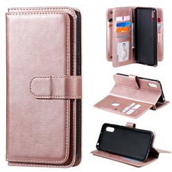 Multi-function Ten Card Slots and Photo Frame PU Leather Wallet Phone Case Cover for Xiaomi Redmi 9A - Rose Gold