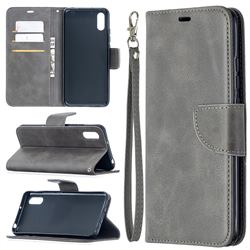 Classic Sheepskin PU Leather Phone Wallet Case for Xiaomi Redmi 9A - Gray