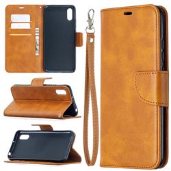 Classic Sheepskin PU Leather Phone Wallet Case for Xiaomi Redmi 9A - Yellow