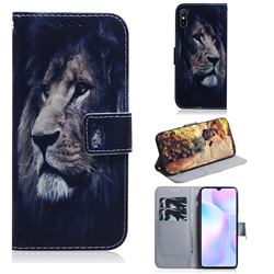 Lion Face PU Leather Wallet Case for Xiaomi Redmi 9A