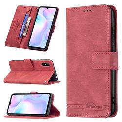 Binfen Color RFID Blocking Leather Wallet Case for Xiaomi Redmi 9A - Red