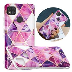 Purple Dream Triangle Painted Marble Electroplating Protective Case for Xiaomi Redmi 9C