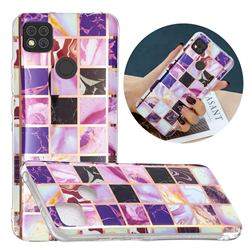 Square Puzzle Painted Marble Electroplating Protective Case for Xiaomi Redmi 9C