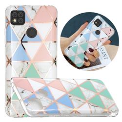 Fresh Triangle Painted Marble Electroplating Protective Case for Xiaomi Redmi 9C