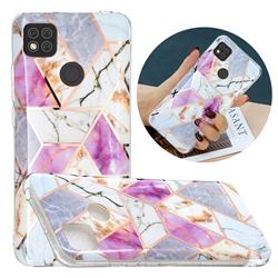 Purple and White Painted Marble Electroplating Protective Case for Xiaomi Redmi 9C
