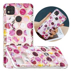 Round Puzzle Painted Marble Electroplating Protective Case for Xiaomi Redmi 9C