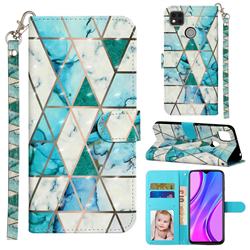 Stitching Marble 3D Leather Phone Holster Wallet Case for Xiaomi Redmi 9C