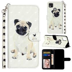 Pug Dog 3D Leather Phone Holster Wallet Case for Xiaomi Redmi 9C