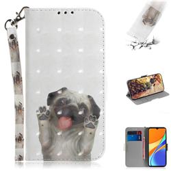 Pug Dog 3D Painted Leather Wallet Phone Case for Xiaomi Redmi 9C