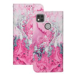 Pink Seawater PU Leather Wallet Case for Xiaomi Redmi 9C