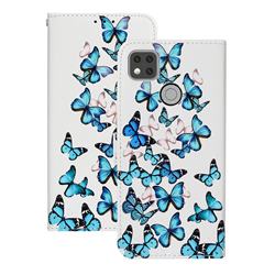Blue Vivid Butterflies PU Leather Wallet Case for Xiaomi Redmi 9C